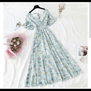 Summer dress with a fresh prints